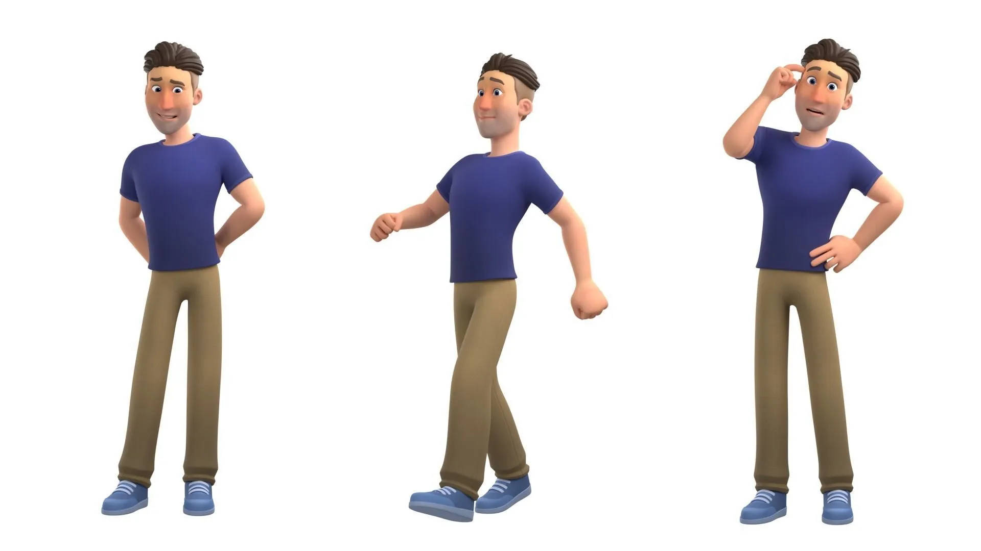 Cartoon Man Character render 6